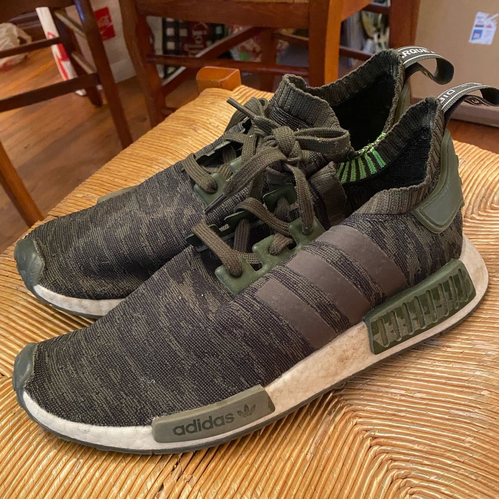 Green Adidas NMD camo sneakers - mens size 10